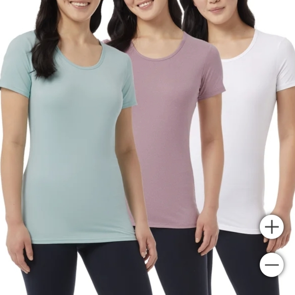 32 Degrees Cool Quick Dry T-Shirt, White, Lavender and Blue, Small, New in Box - Picture 3 of 3